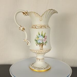 Vintage Elegant Floral Ceramic Decorative Pitcher